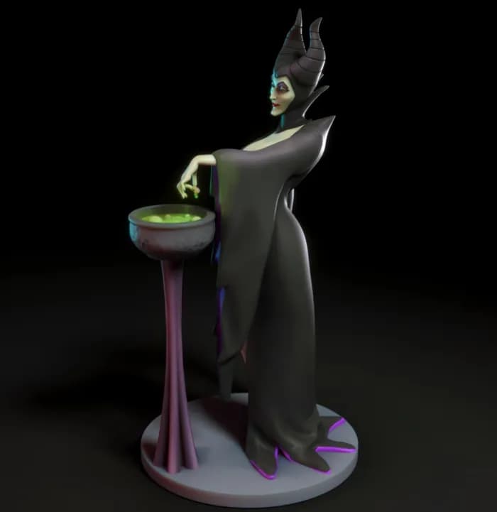 STL - Maléfica figura de fantasía render 3