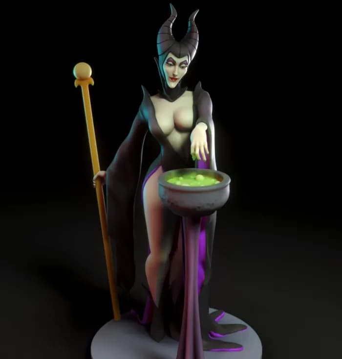 STL - Maléfica figura de fantasía render 5