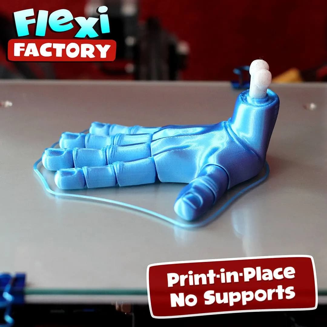STL - Mano articulada flexible render 3