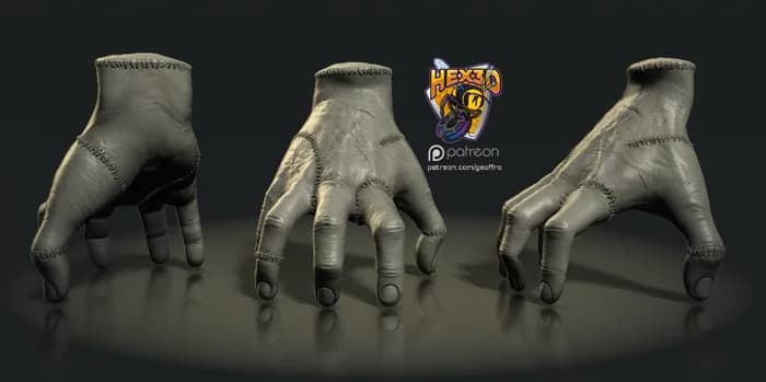 STL - Mano de Miércoles Addams