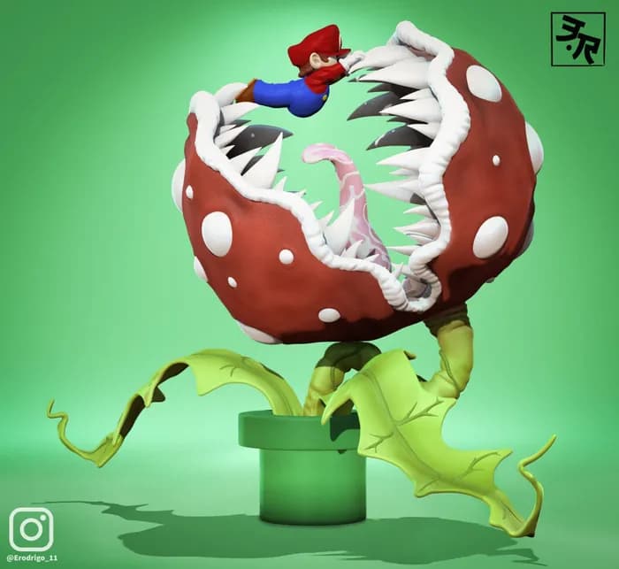 STL - mario bros vs piranha plant