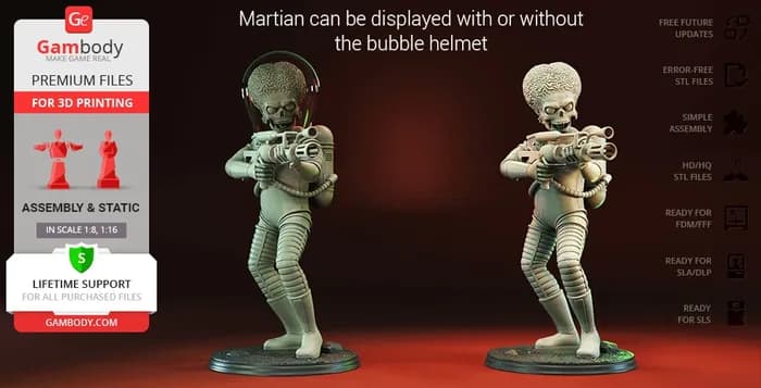 STL - martian mars attack (gambody) render 2