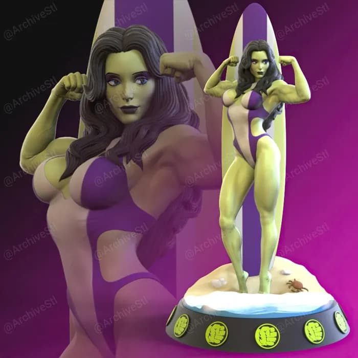 STL - marvel heroines surfers