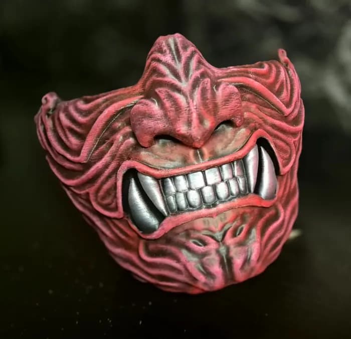 STL - Mascará de Samurai Oni Roja