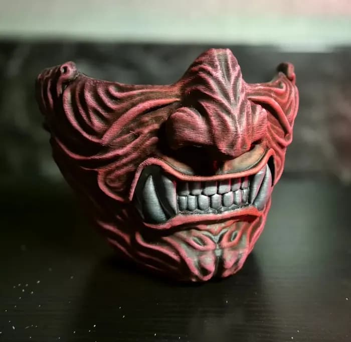 STL - Mascará de Samurai Oni Roja