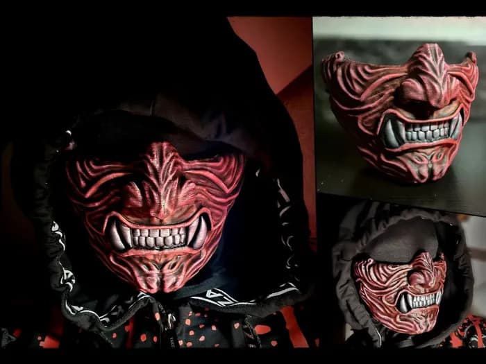 STL - Mascará de Samurai Oni Roja