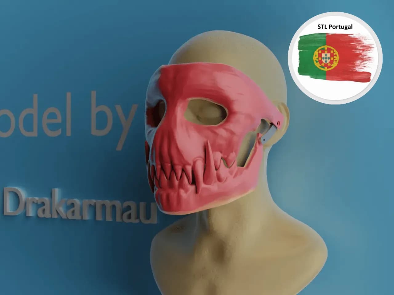 STL - Máscara Articulada Skully render 3