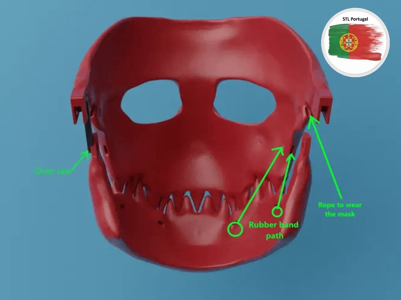 STL - Máscara Articulada Skully render 4