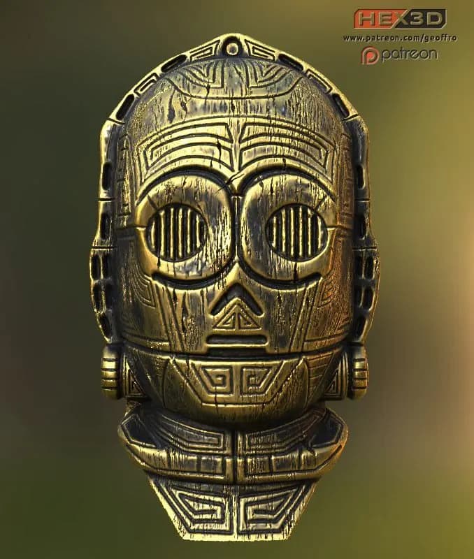 STL - Máscara C 3PO Tiki
