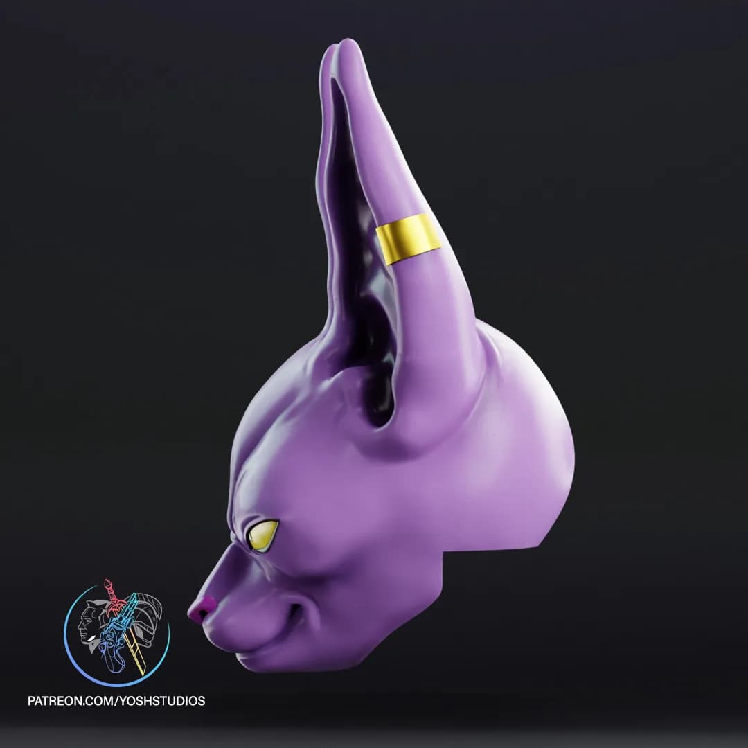 STL - Máscara de Beerus 2 render 3