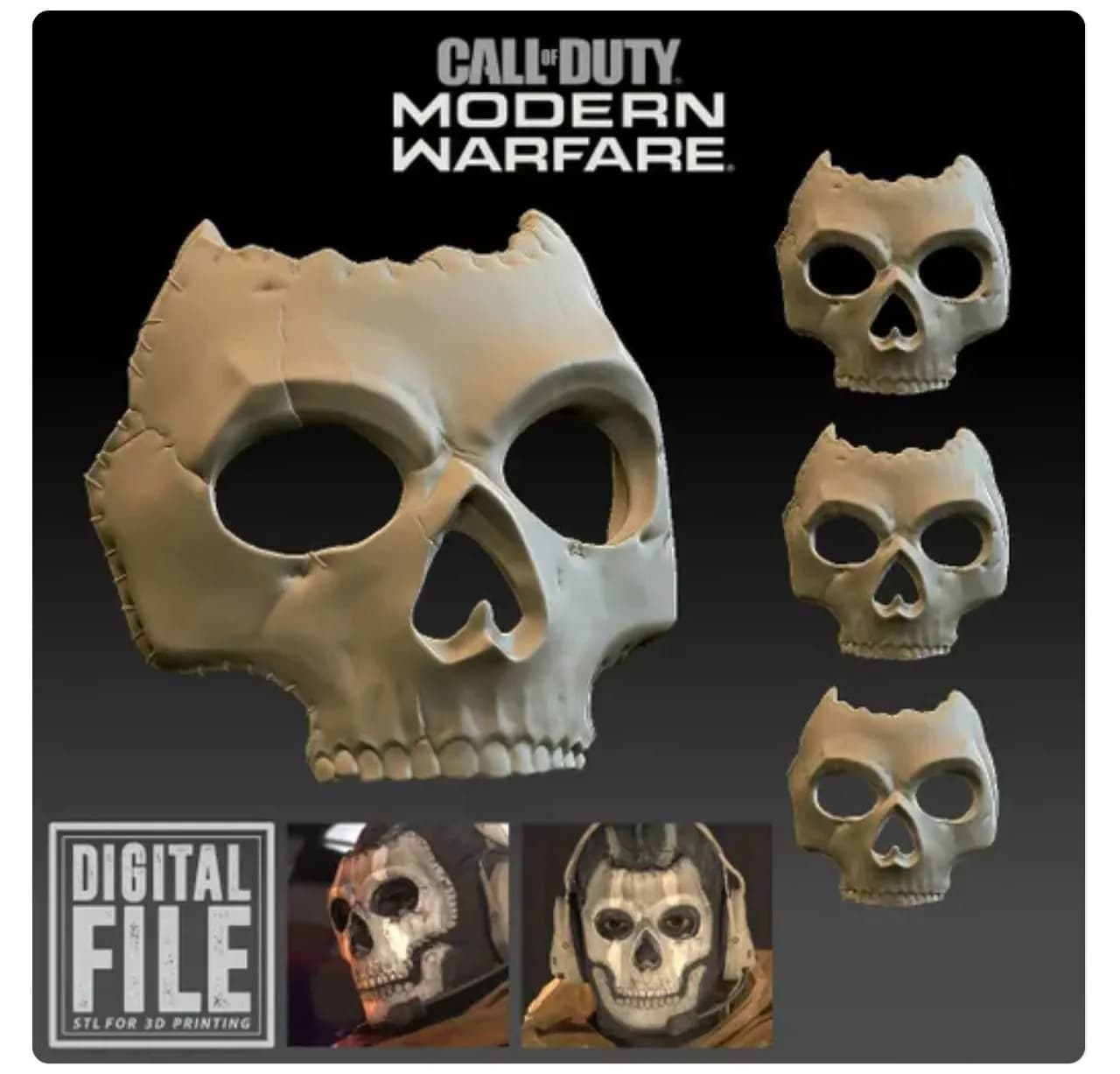 STL - Máscara de Calavera de Ghost render 3