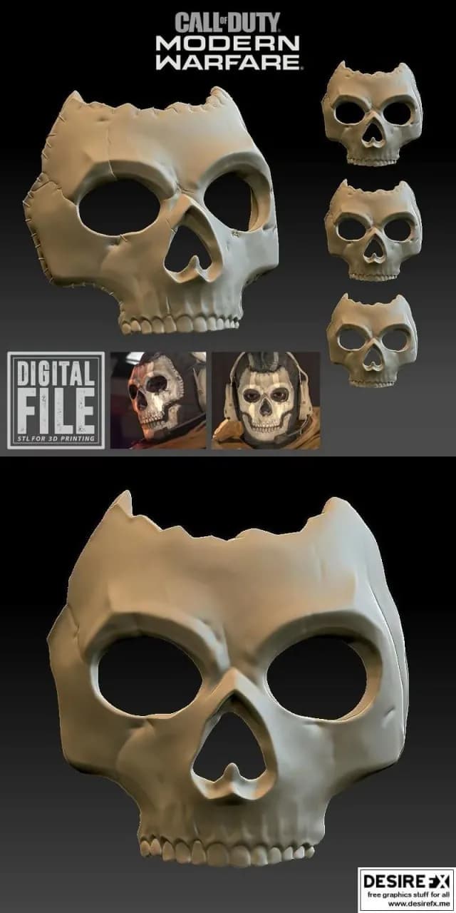 STL - Máscara de calavera de Ghost 2