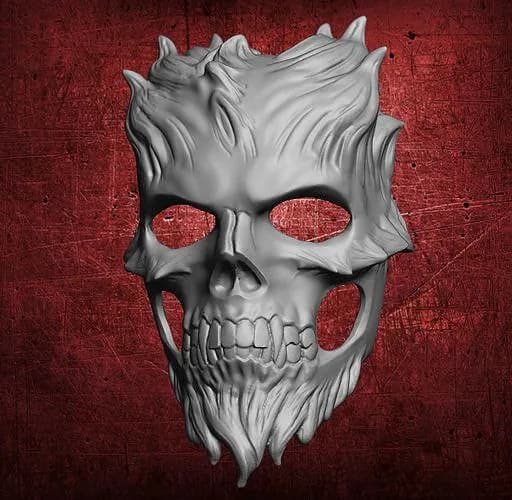 STL - Máscara de calavera demoníaca