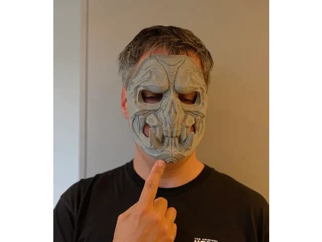 STL - Máscara de cráneo blindada 2 render 4