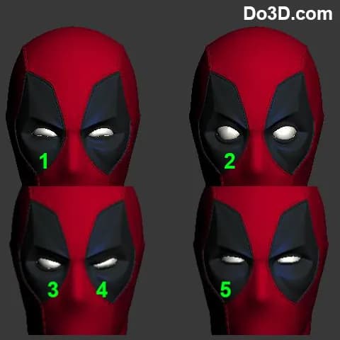 STL - Máscara de Deadpool blindada render 2