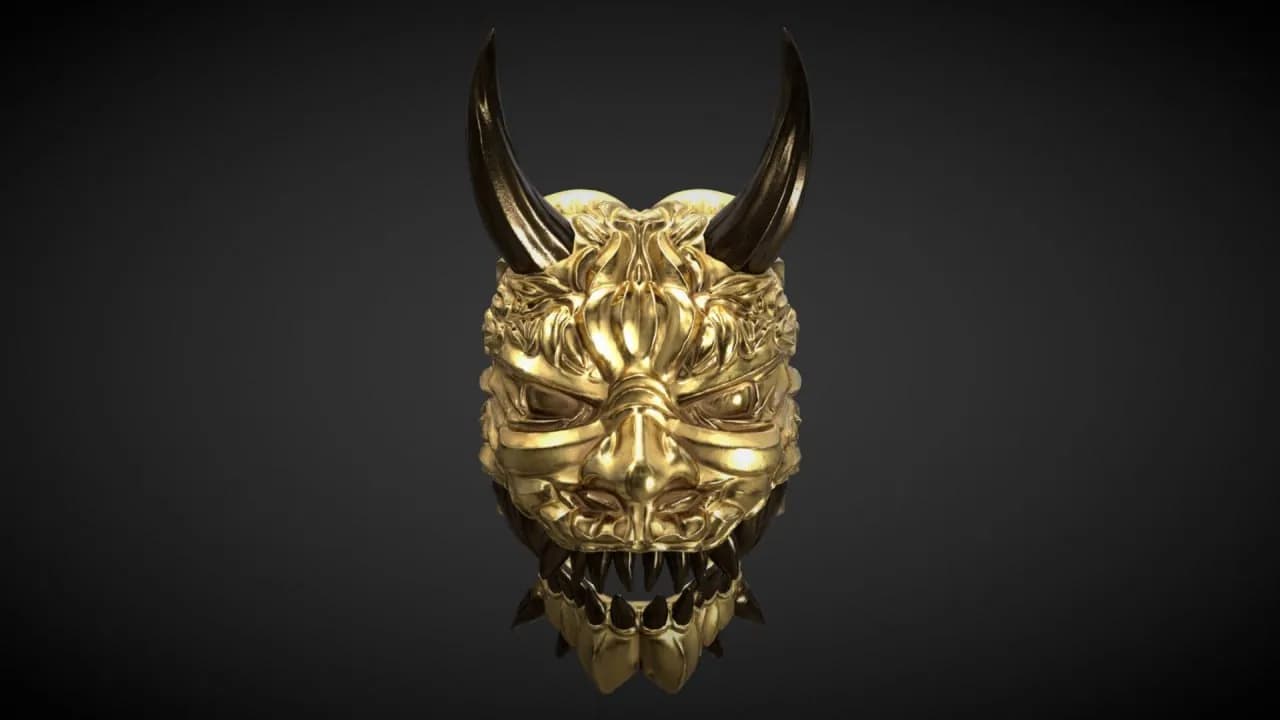 STL - Máscara de Demonio Dorada