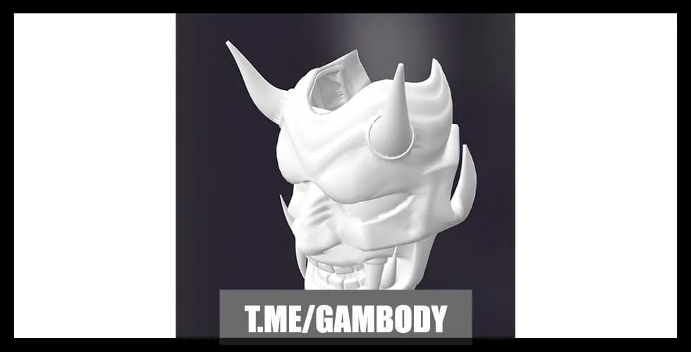 STL - Máscara de demonio japonés Oni render 2