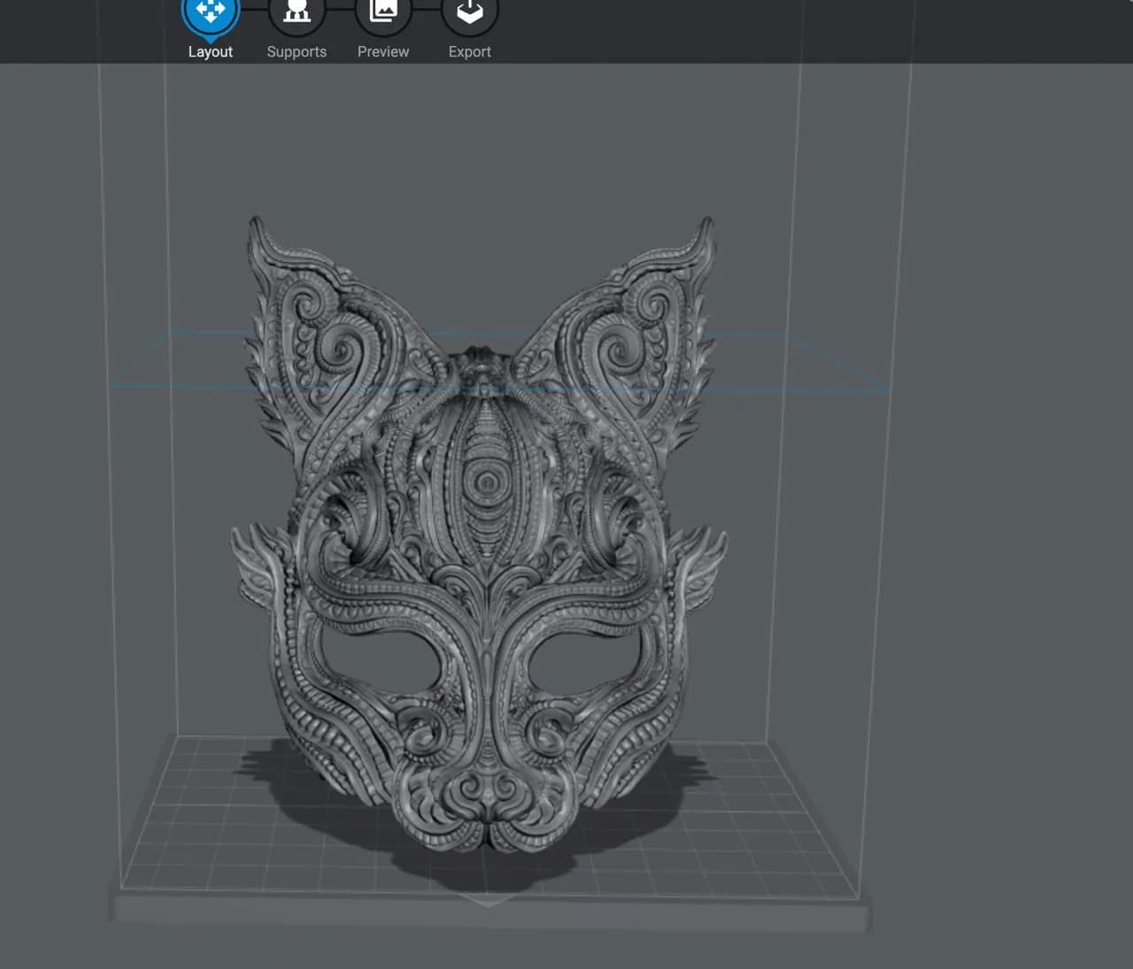 STL - Máscara de gato ornamentada