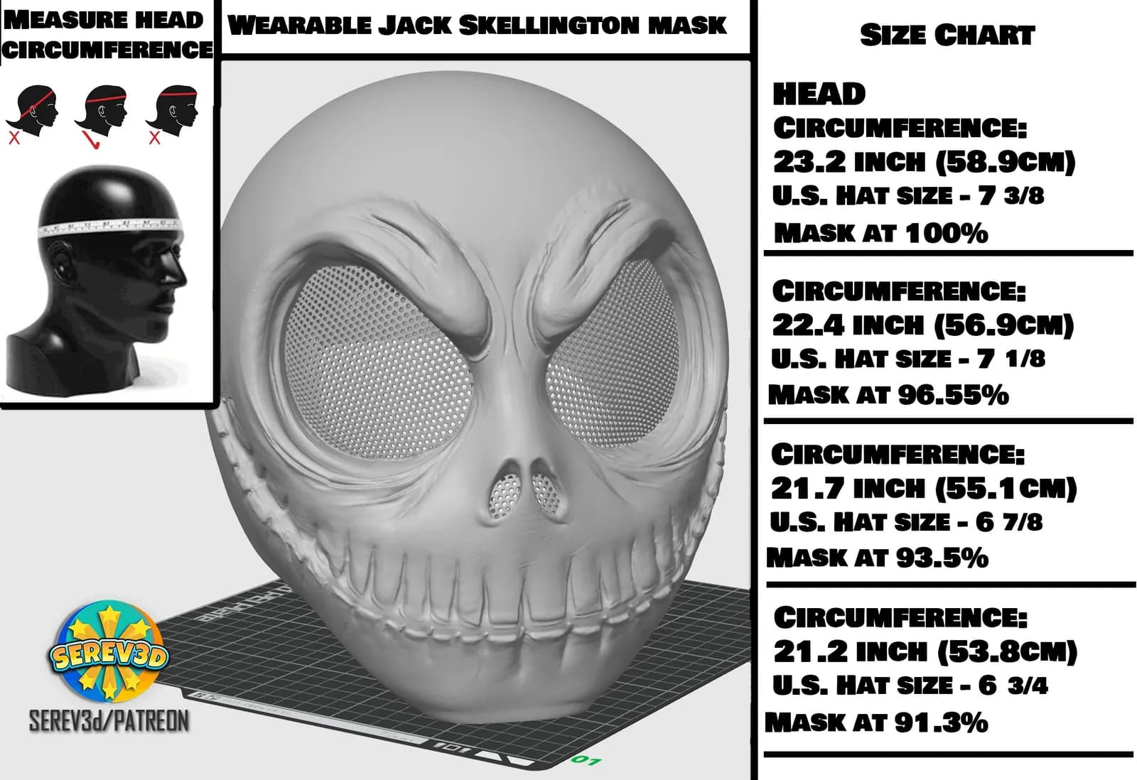 STL - Máscara de Jack Skellington