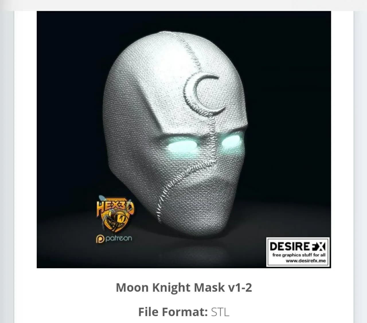 STL - Máscara de Moon Knight 3