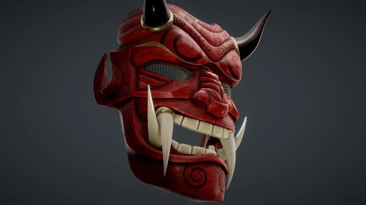 STL - Máscara de Oni roja
