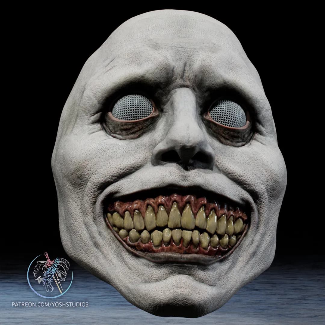 STL - Máscara de Payaso Sonriente render 2