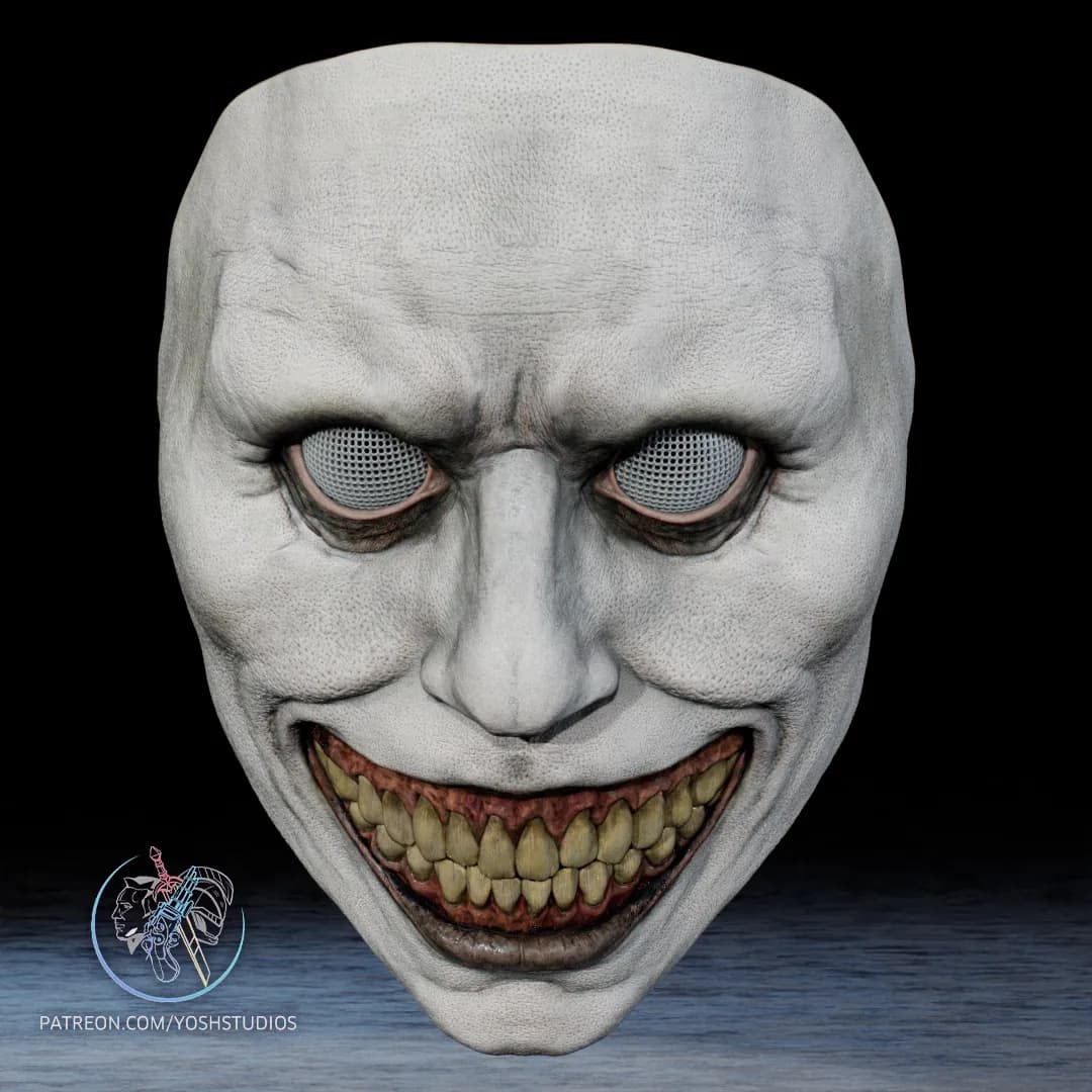 STL - Máscara de Payaso Sonriente render 4