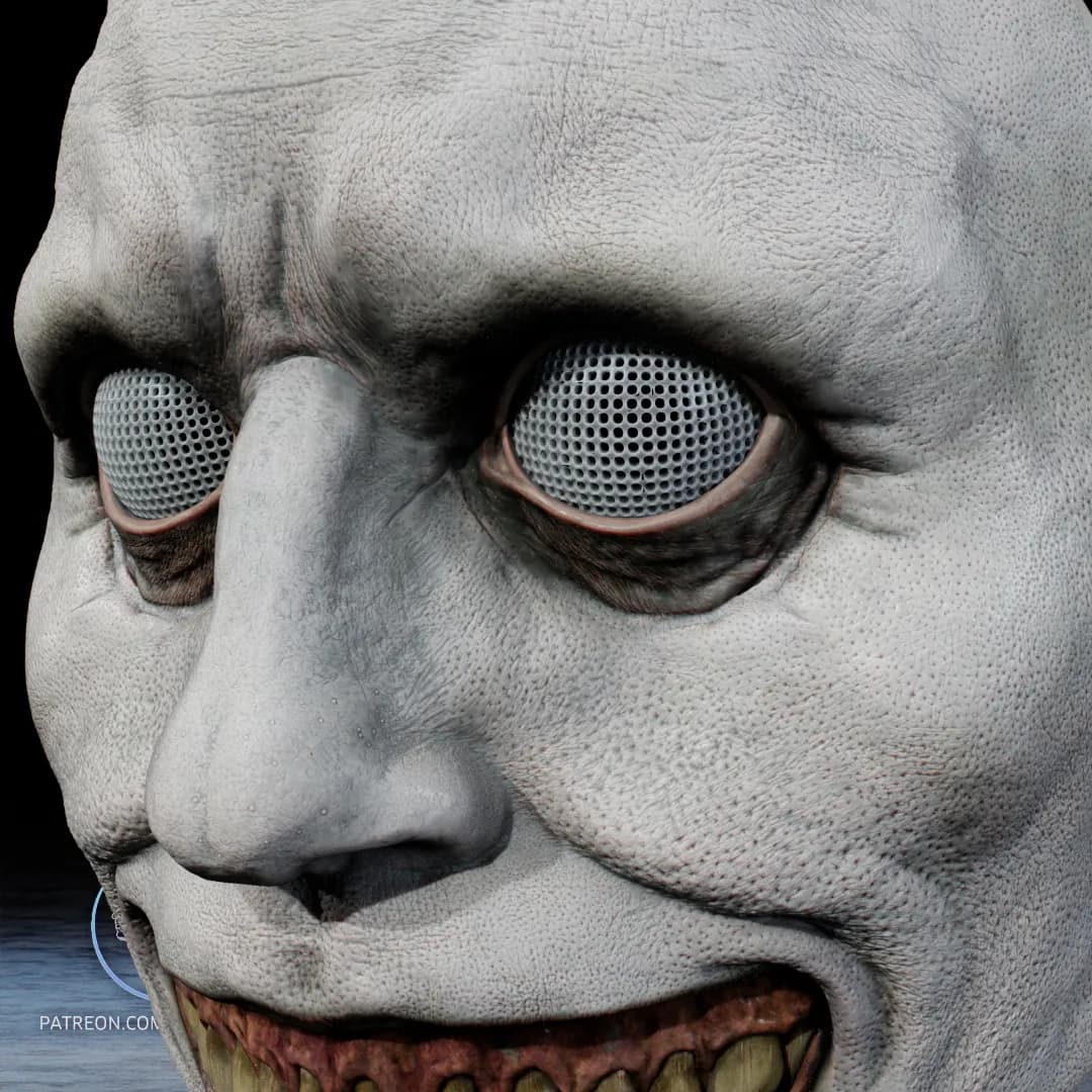 STL - Máscara de Payaso Sonriente render 5