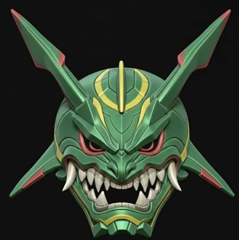 STL - Máscara de Rayquaza estilo Menpo