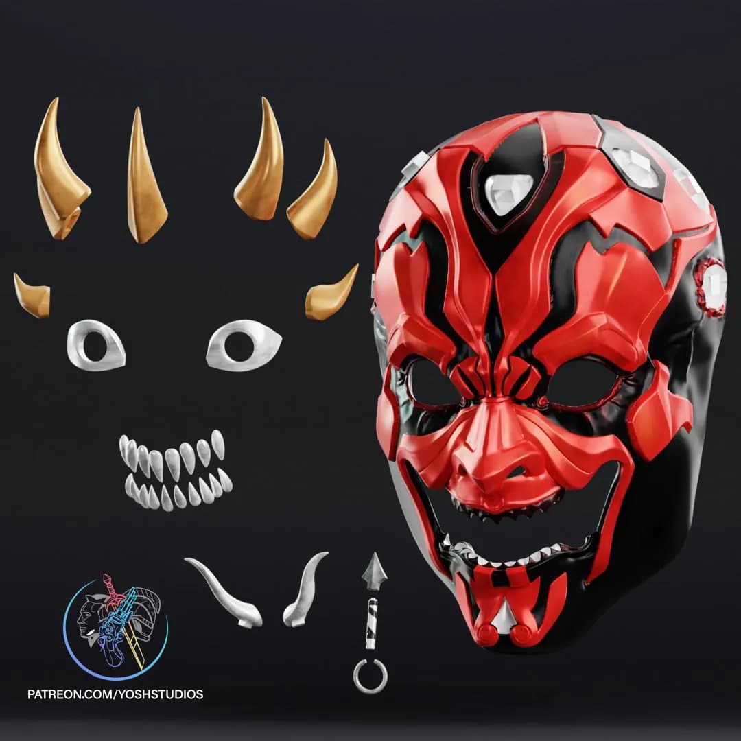 STL - Máscara de samurái demoníaco