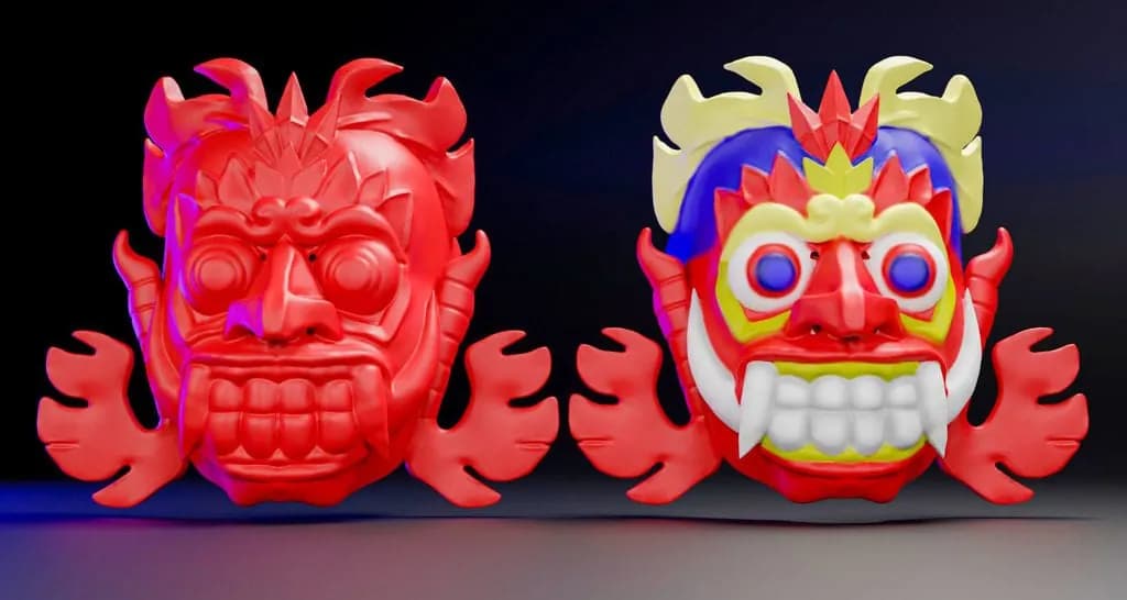 STL - Máscara demoníaca roja