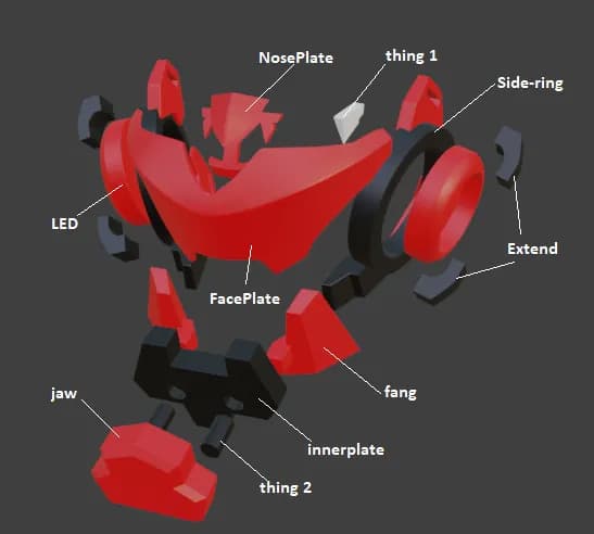 STL - Máscara Facial de Cromo render 3
