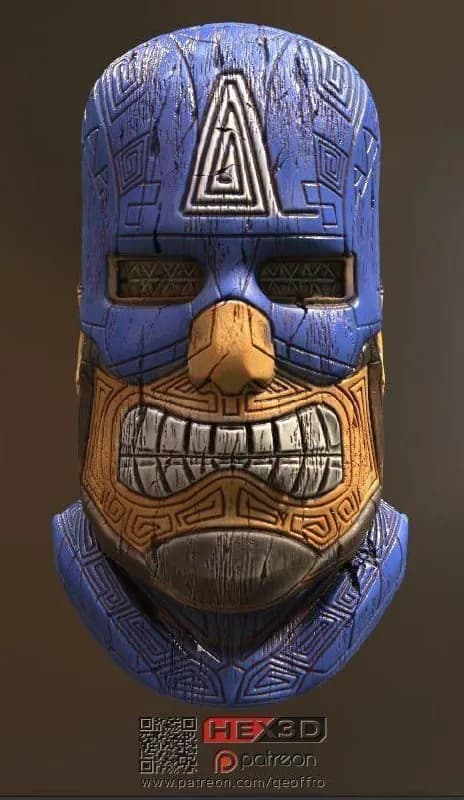 STL - Máscara Tiki Capitán América