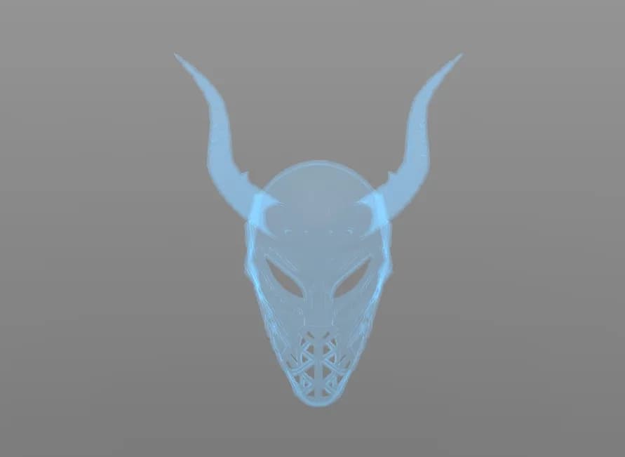 STL - Máscara vikinga con cuernos render 3