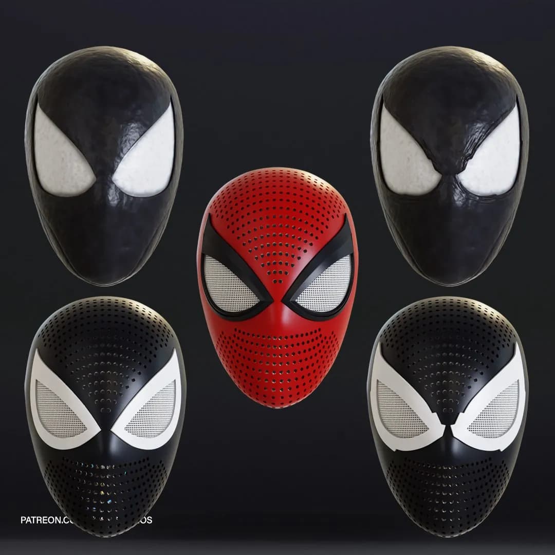 STL - Máscaras de Spider Man y Venom