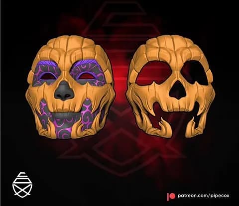 STL - Máscaras Oni estilo japonés render 3