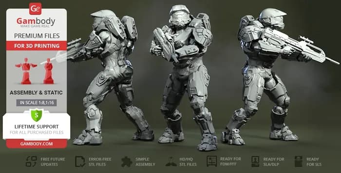 STL - master chief 3d printing figurine