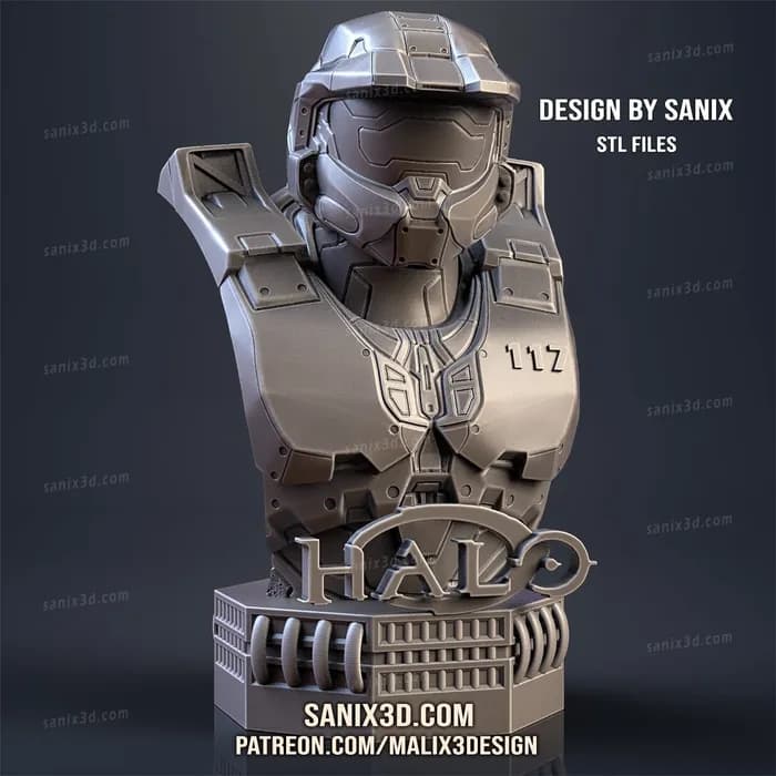 STL - master chief bust