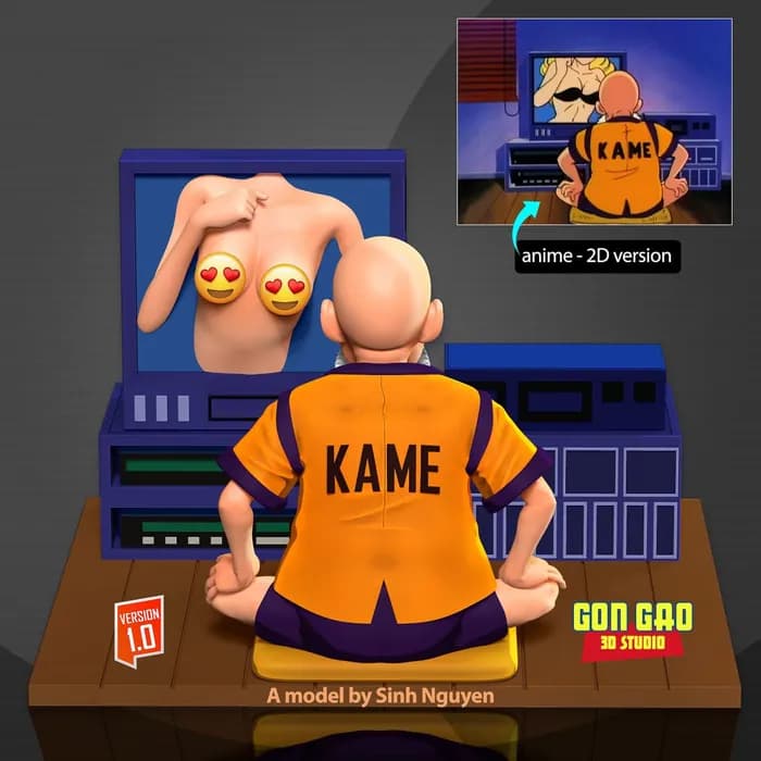 STL - master roshi watches tv