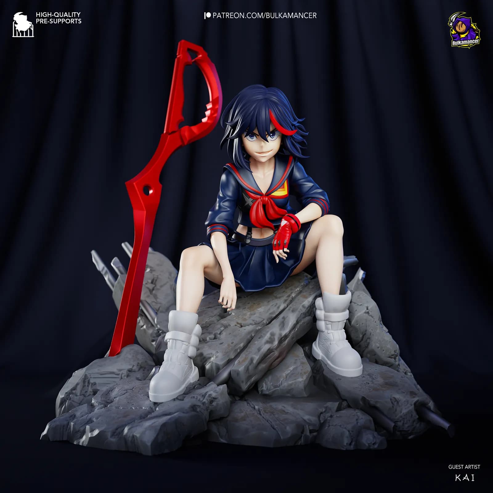 STL - Matoi Ryuko figura de anime render 2