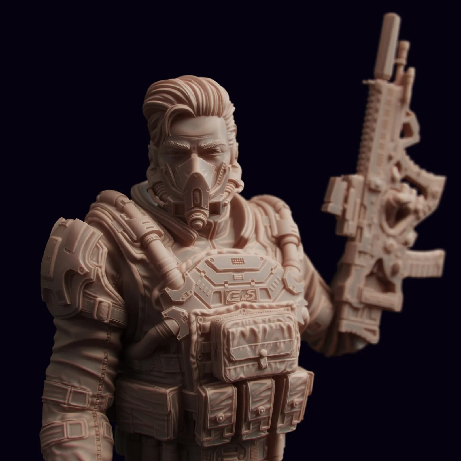 STL - Medic Combatiente Cyberpunk render 3