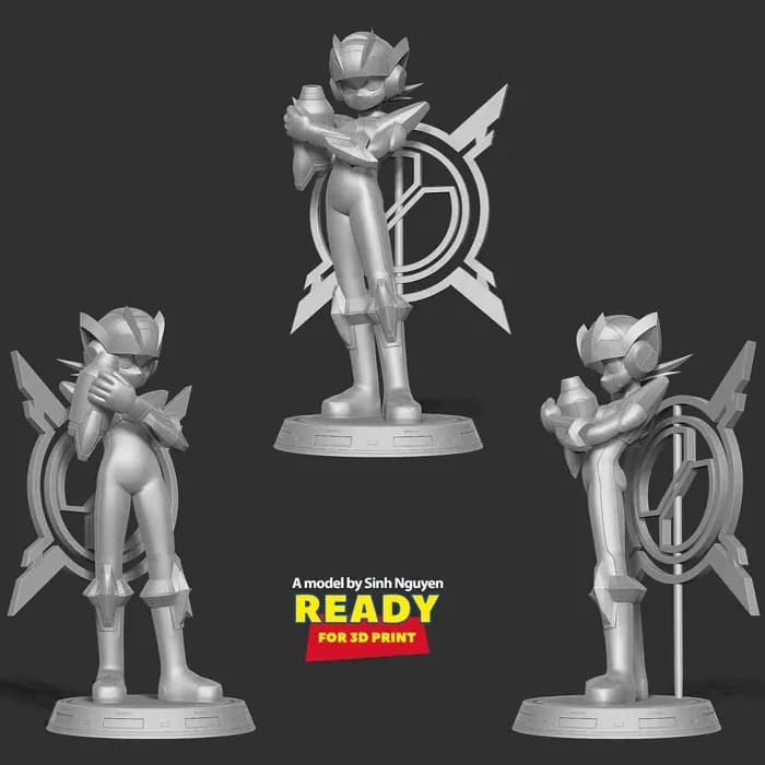 STL - mega man x dive render 4