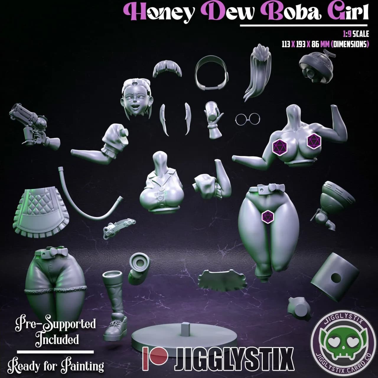 STL - Mei de Honey Dew Jigglystix render 5