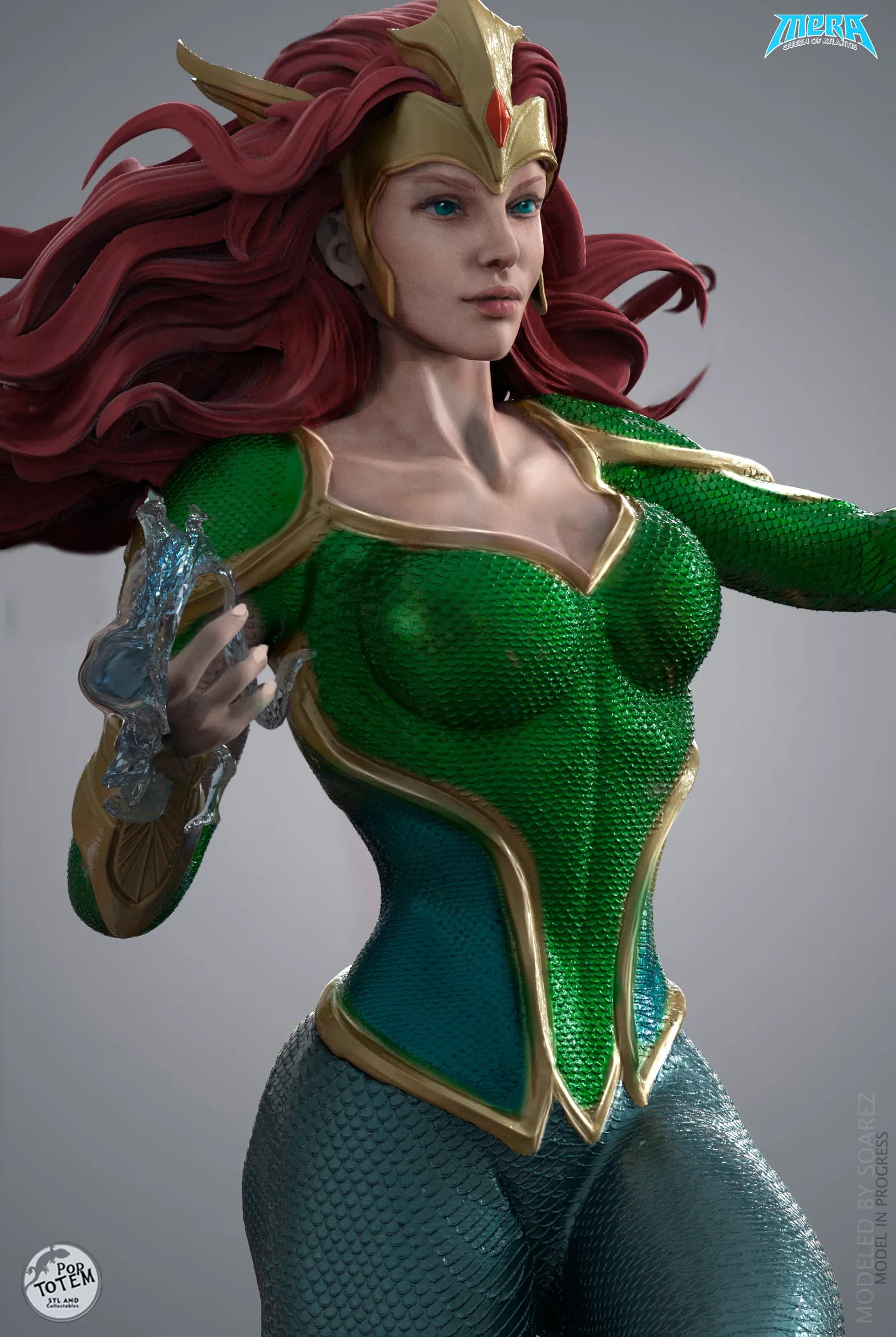 STL - Mera Reina de Atlantis 2 render 2