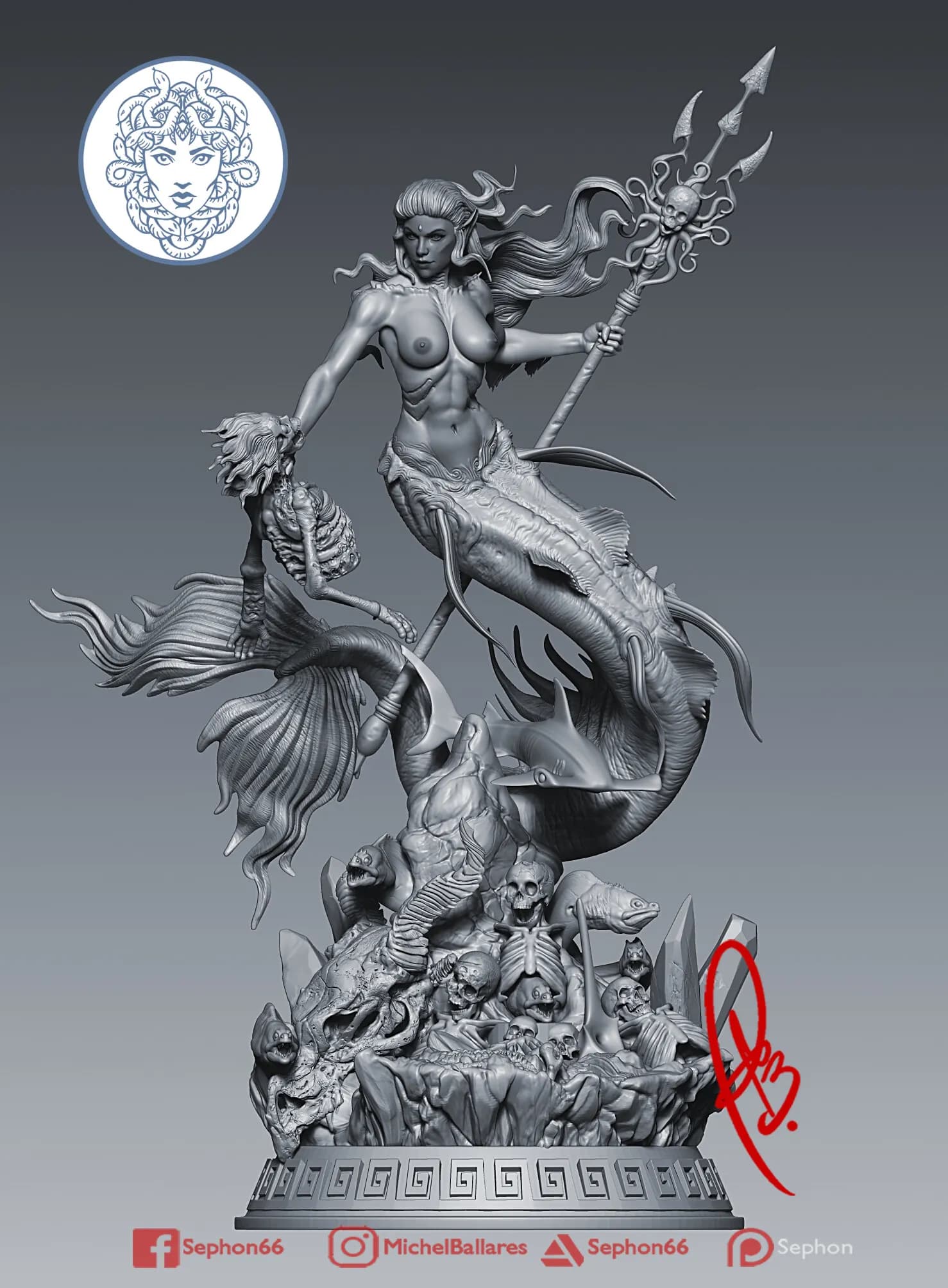 STL - Meren Sirena Mitológica Oscura