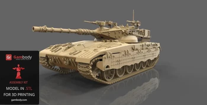 STL - merkava 2 tank 124 gambody render 2