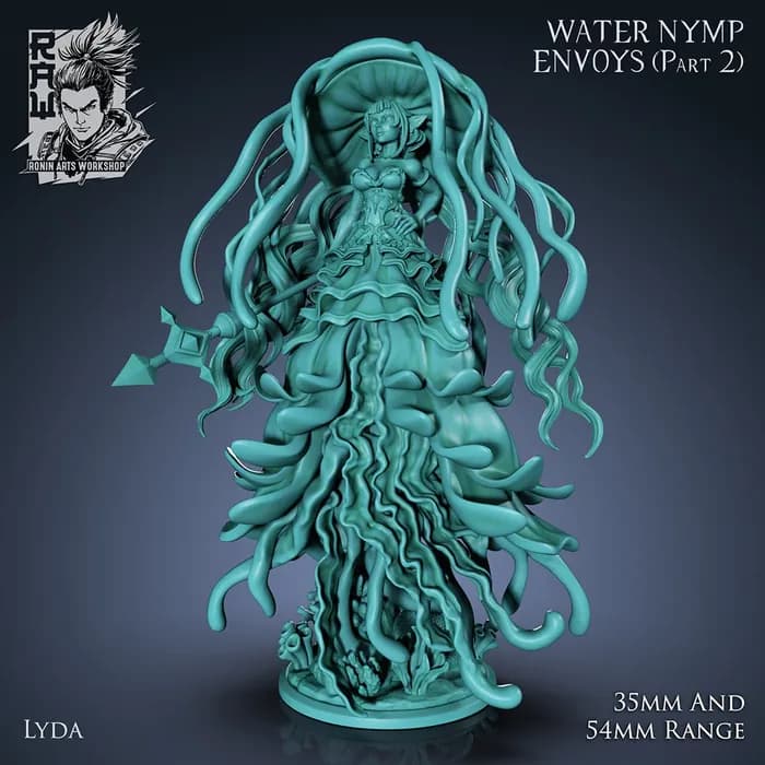 STL - mermaidlyda supported[35mm] rar render 2