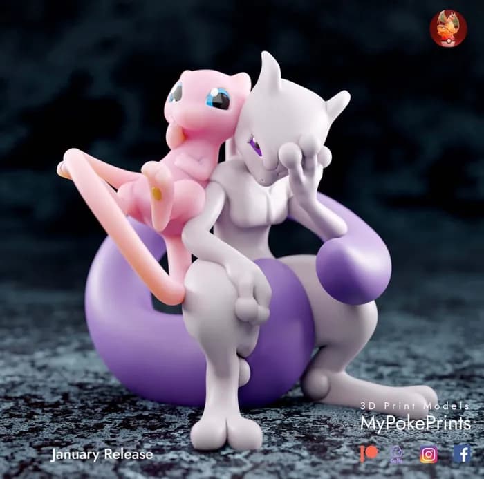 STL - mew and mewtwo