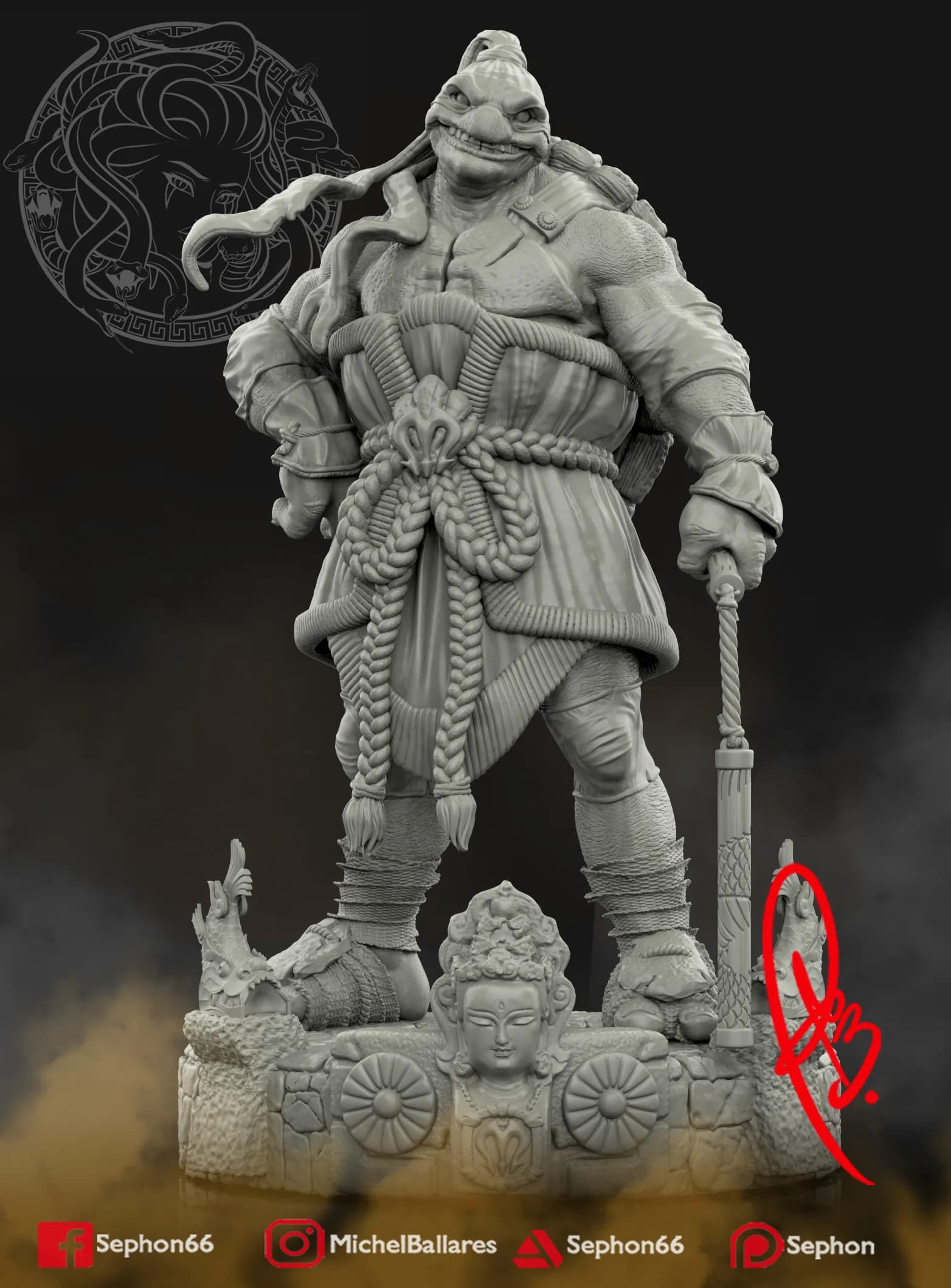 STL - Michelangelo Tortuga Ninja render 5