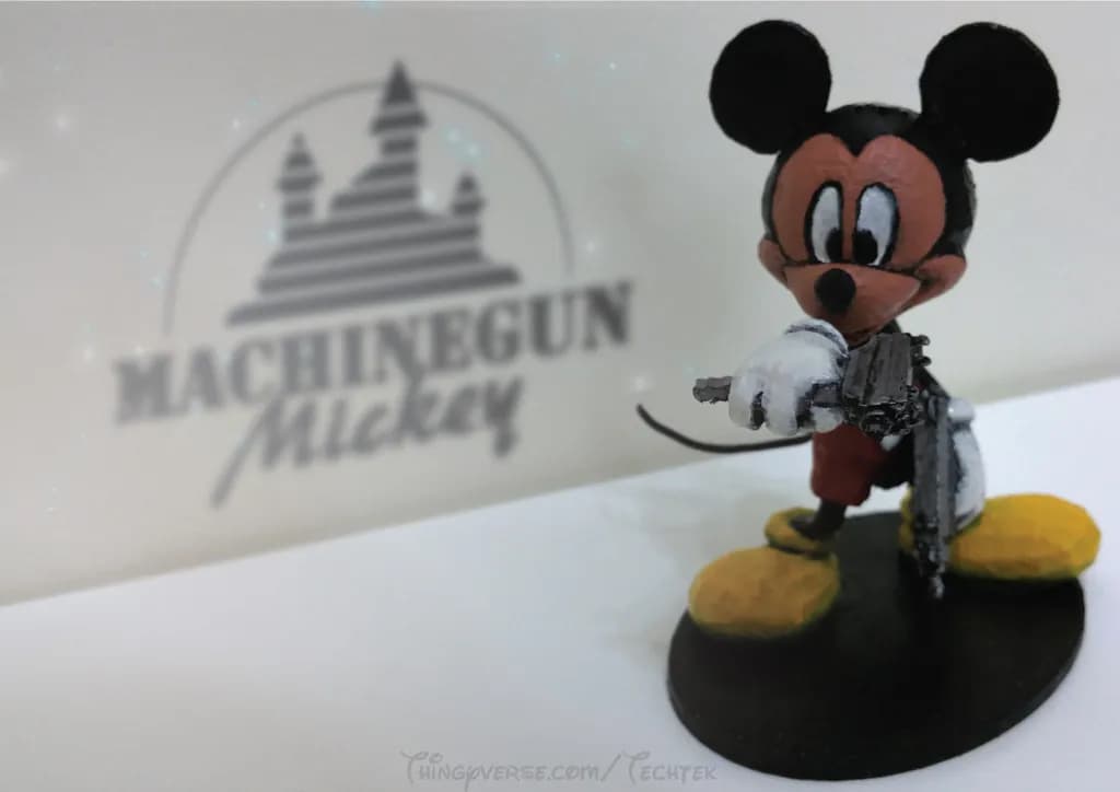 STL - Mickey Gangster con Ametralladora